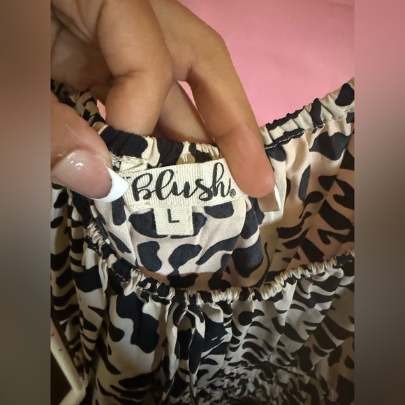 Short Sleeved Ruffle Animal Print Mini Dress - Picture 3 of 5